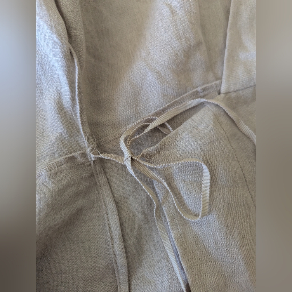 &Otherstories Beige Neutral Linen Wrap Dress - Picture 9 of 9